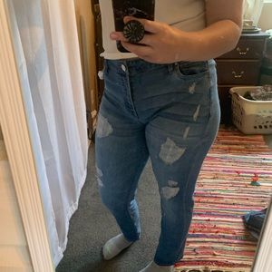 Ripped jeans plaid fabric juniors 13⭐️